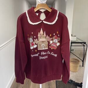 Disney Parks DISNEYLAND Mickey Minnie Gingerbread Top by Her Universe Sz L NEW